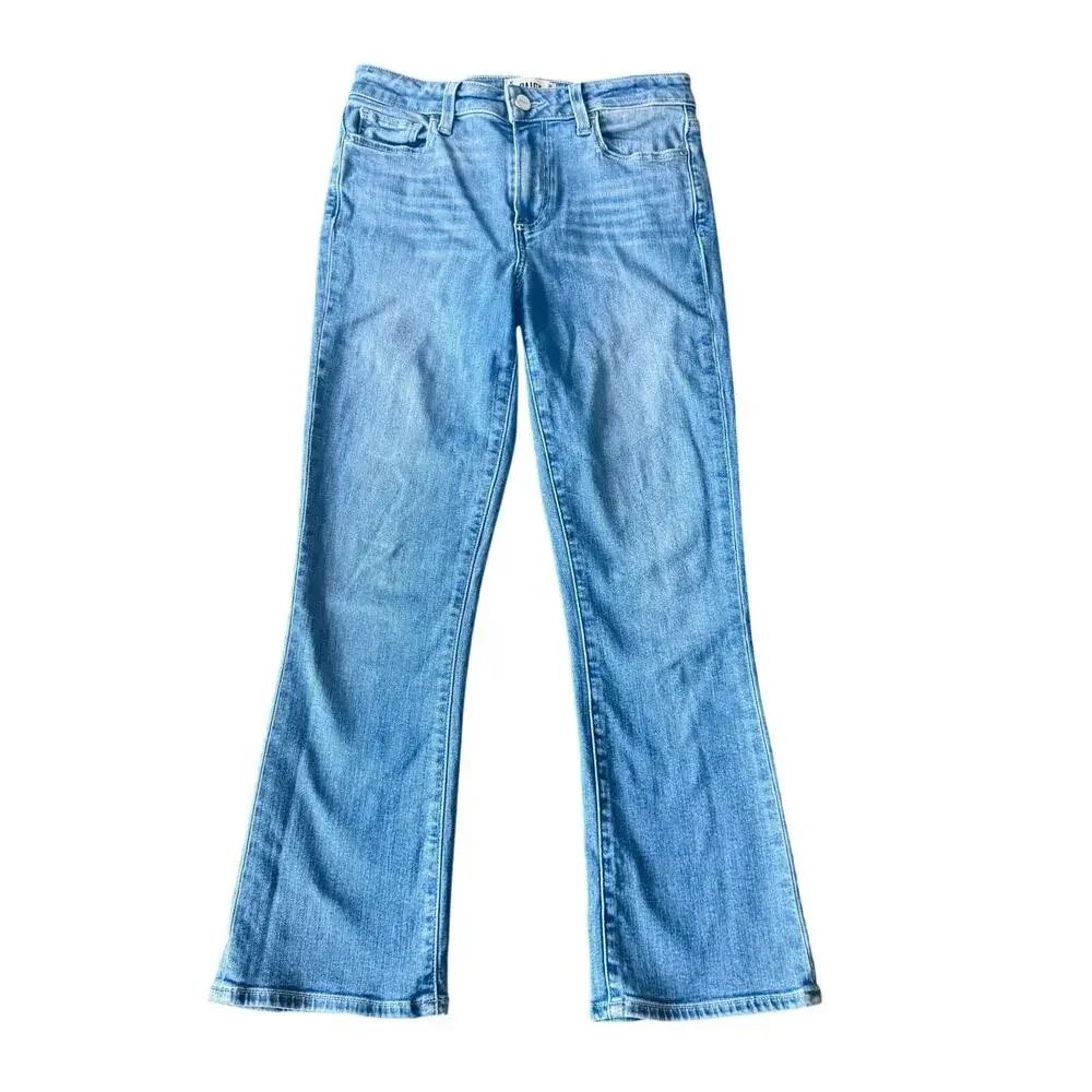Paige Colette Crop Flare Jeans Women’s Size 26 Mid Wash Stretch Denim
